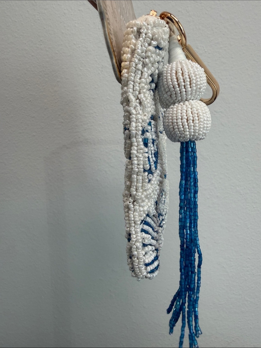 Handcrafted In India | Beaded Whale / Crab Ocean Motif w/ Matching Bag Charm - Picture 9 of 14